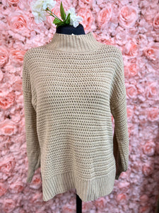 Kimberly Black or Khaki Long Sleeve Knit Sweater