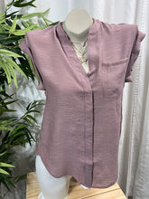 Load image into Gallery viewer, *CLEARANCE* Mauve, Ivory, Slate Blue, Rust Cap Sleeves Top