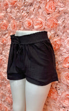 Load image into Gallery viewer, Niki Black or White Stretchy linen blend  Shorts