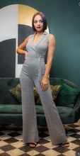 Load image into Gallery viewer, Julie Checkered V Neck Belted Stretchy Jumpsuit