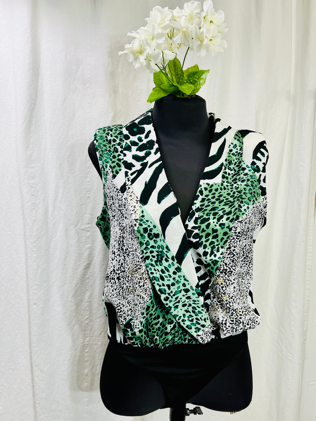 Grecia Green/Black Animal print Bodysuit