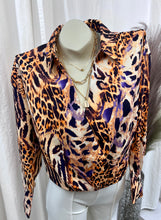 Load image into Gallery viewer, Victoria Animal Print V Neck Surplice Top