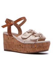 Load image into Gallery viewer, Chloe Natural Front Bow Wedges