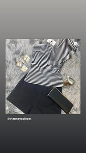 Black Stripes One Sleeve Top