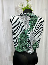 Load image into Gallery viewer, Grecia Green/Black Animal print Bodysuit