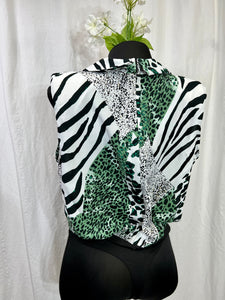 Grecia Green/Black Animal print Bodysuit