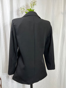 Black One Button Fully Lined Blazer