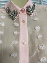 Load image into Gallery viewer, Clearance*** Britany Blush Rhinestone Long Sleeve Button Down Blouse