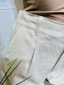 Leanne Linen Key Lime or Natural Blend High Waist Shorts