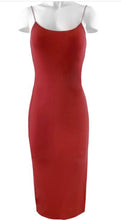 Load image into Gallery viewer, Allyson Deep Red Skinny Spaghetti Bodycon Dress