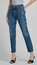 Load image into Gallery viewer, Denise Dark Denim High Rise Slim Straight