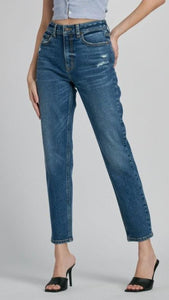 Denise Dark Denim High Rise Slim Straight