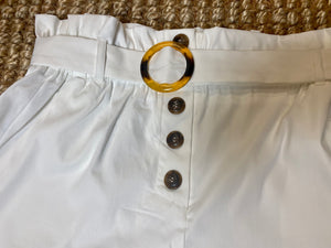 Lily White Bamboo Buttoned Shorts