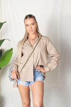 Load image into Gallery viewer, Camila Camel Poplin Button Front Shirt