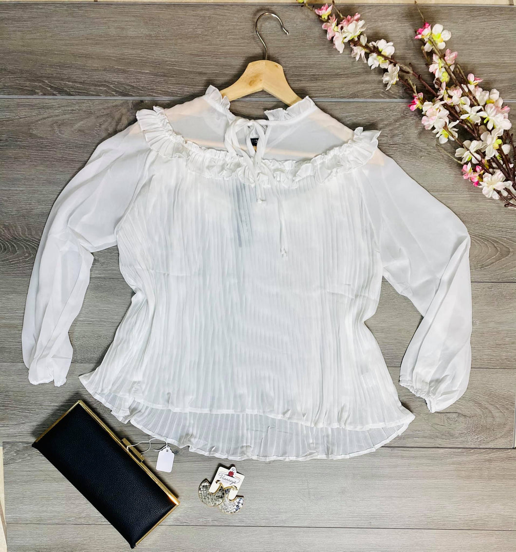 Clearance** White Long Sleeve Top