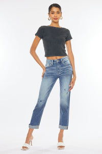 Penelope High Rise Cuffed Slim Straight