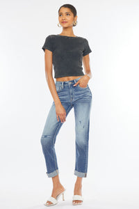 Penelope High Rise Cuffed Slim Straight