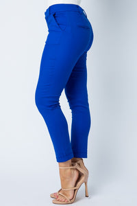 Reyna Royal Blue, Ref or Khaki Stretchy Trousers