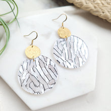 Load image into Gallery viewer, Zoey pearly white shell-like finish 18k Plated Fish Hook Earrings